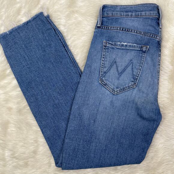 MOTHER The Mid Rise Dazzler Crop Jeans Exposed Secret Sister Size 28 - Picture 7 of 14